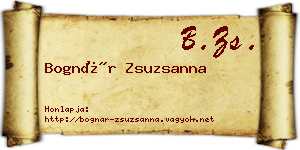 Bognár Zsuzsanna névjegykártya